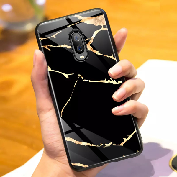 Golden Lighting Tempered Glass Case for OnePlus 6T