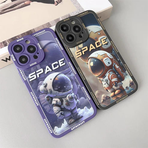iPhone 14 Series Luxury Space Astrounaut Camera Protection Case