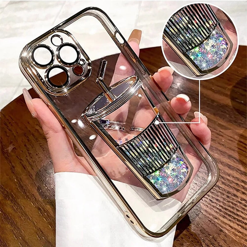 iPhone 15 Series Electroplating Coffee Cup Phone Case
