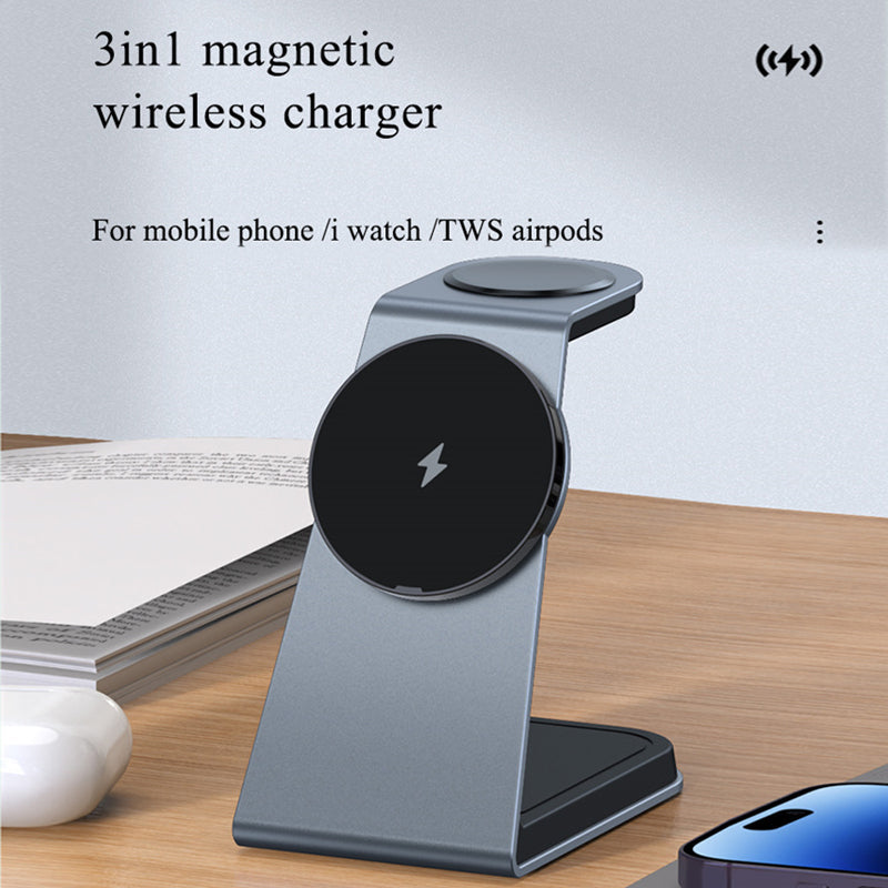 100W 3 in 1 Magnetic Wireless Fast Charging Station