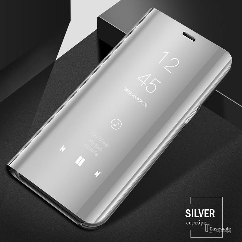 Mirror Clear View Flip Phone Case for OnePlus 7T / 7T Pro [Non-Sensor]