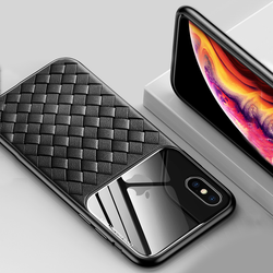 iPhone X Baseus Tempered Glass Grid Weaving Case
