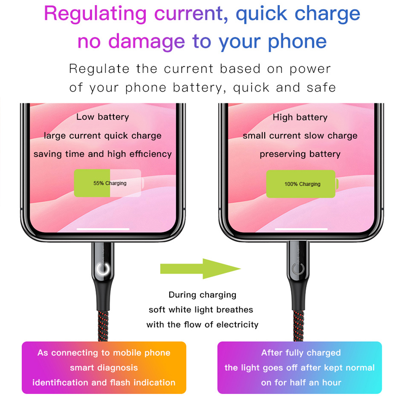 Baseus Automatic power-off Charger Cable for Apple iPhone