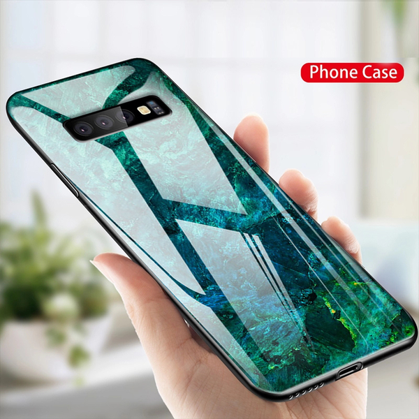 Luxury Artistic Marble Glass Case for Galaxy S10/ S10 Plus
