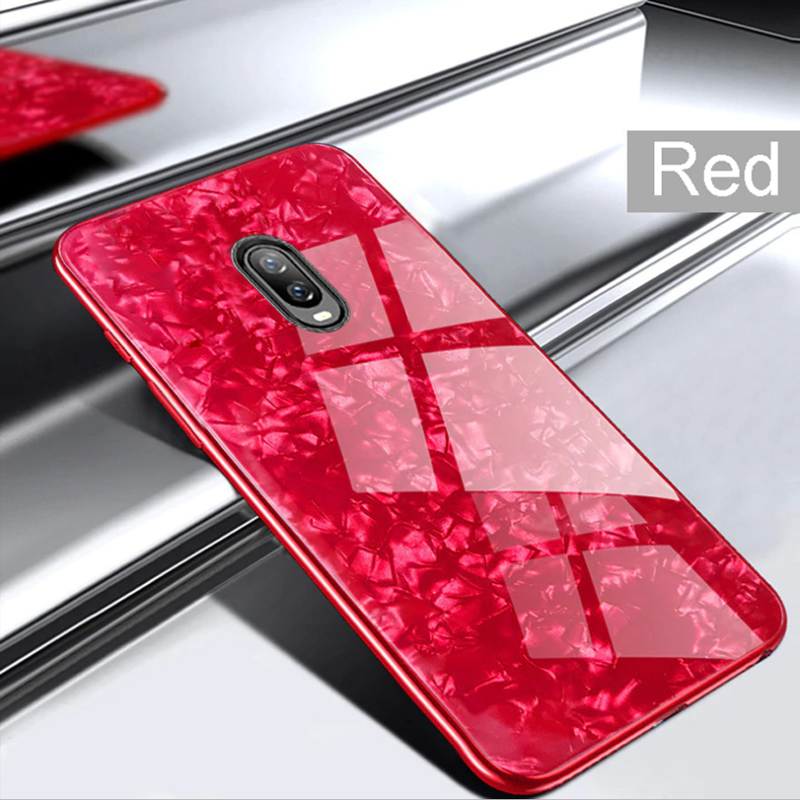 Smooth Marble Pattern Glass Case for OnePlus 6T