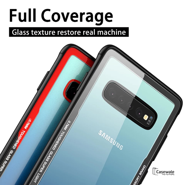 Luxury Transparent Tempered Glass Case for Galaxy S10/ S10 Plus