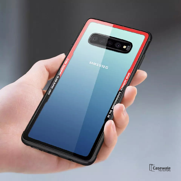 Luxury Transparent Tempered Glass Case for Galaxy S10/ S10 Plus