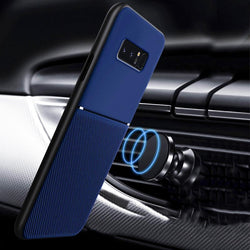 IQS Design Soft Leather Texture Case with Magnetic Car Vent for Galaxy Note 8