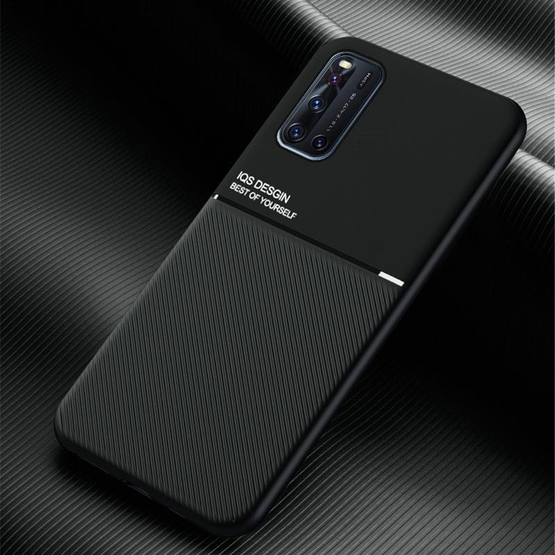IQS Design Soft Leather Texture Case with Magnetic Car Vent for Vivo V19