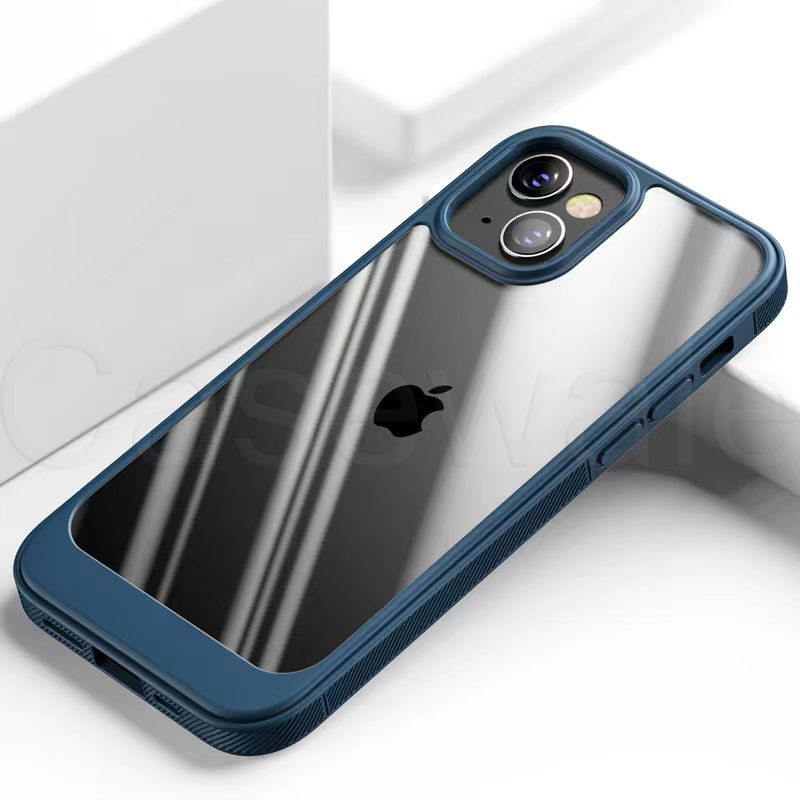 (4 in 1 COMBO )iPhone 14 Series Ultra Thin Grip  Case + Neckband Earphones + Camera Lens + Screen Glass Tempered