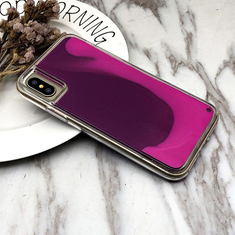 iPhone X Series Neon Sand Liquid Glow Protective Case