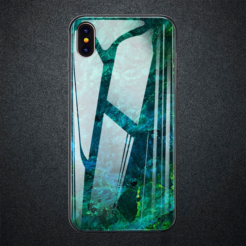 Luxury Artistic Glass Marble Phone Case for iPhone XS