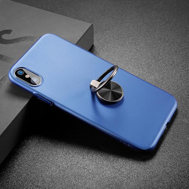 Luxury Kickstand Ultra Thin Finger Ring Holder Case for iPhone X