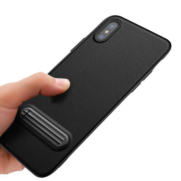 Luxury PU Leather Magnetic Holder Kickstand Case for iPhone X