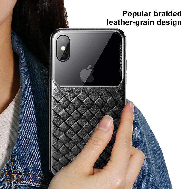 iPhone XS Max Baseus Tempered Glass Grid Weaving Case