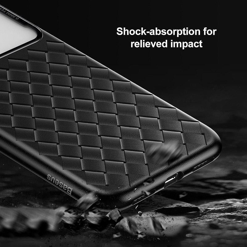 iPhone XS Baseus Tempered Glass Grid Weaving Case