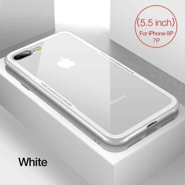 Original Tempered Glass Transparent Case for iPhone 7/8, 7/8 Plus
