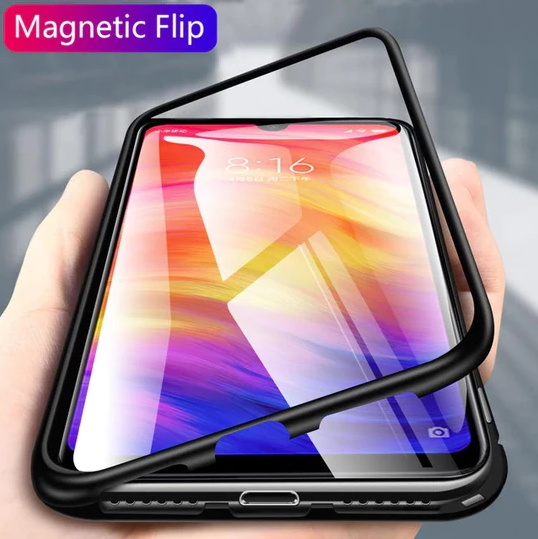 Electronic Auto-Fit Magnetic Glass Case for Redmi Note 7 & Note 7 Pro