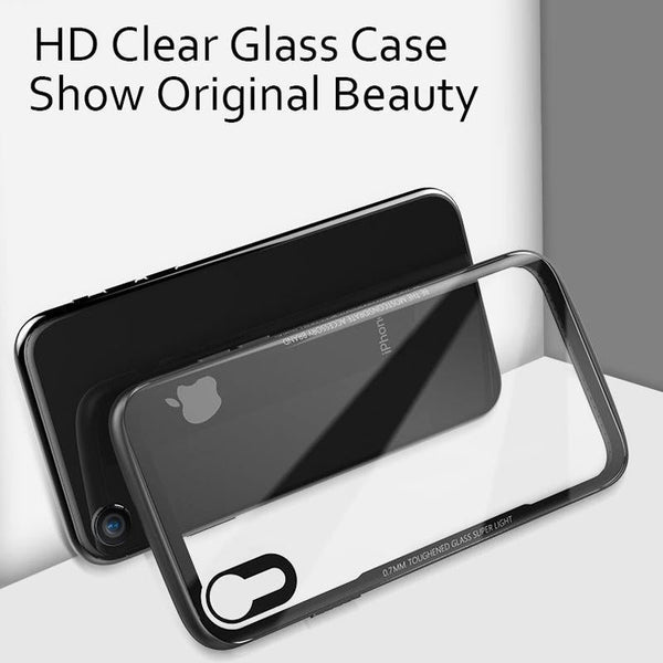 iPhone XR Luxury Transparent Glass Case