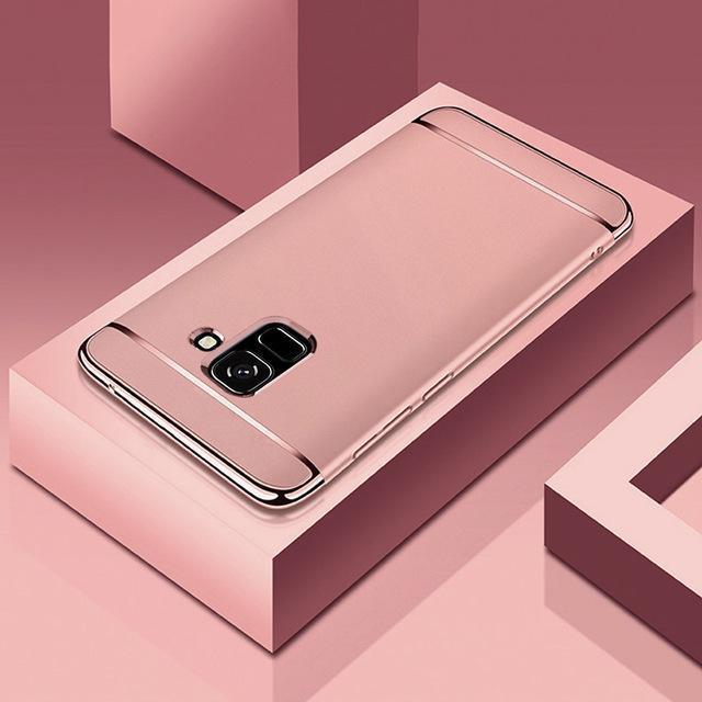 3 IN 1 Electroplated Full Protection Case for Galaxy A8 Plus