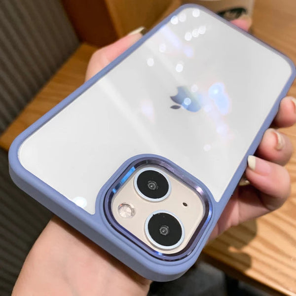 [ SALE ] iPhone 13 Series Soft Transparent Metal Camera Protection Case