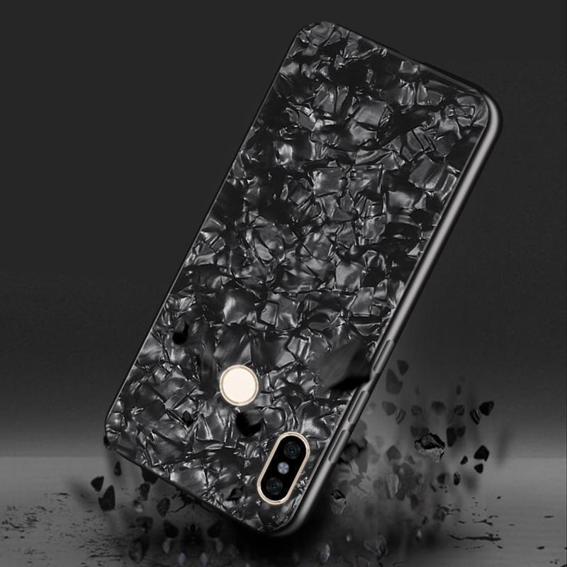 Marble Pattern Luxury Tempered Glass Case For Redmi Note 5 Pro ( SALE ONE + ONE FREE )