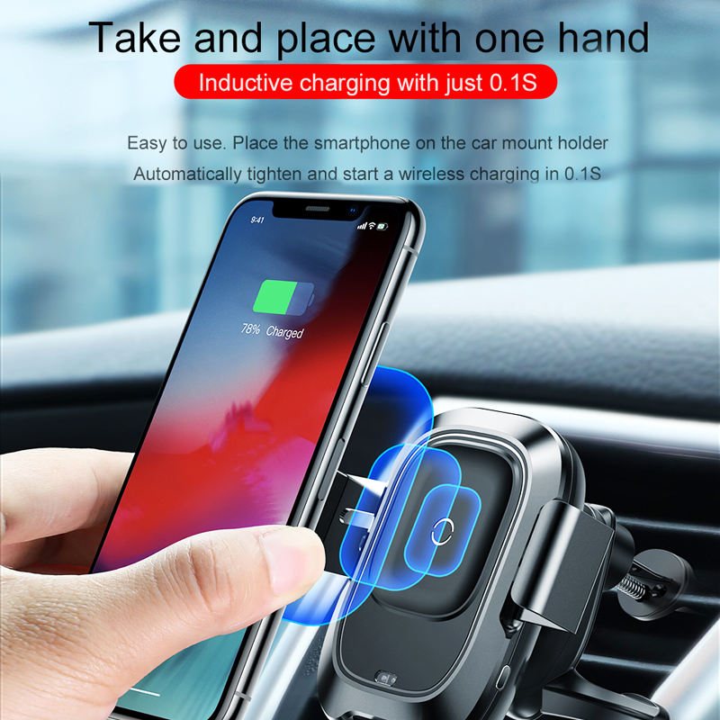 Baseus Sensor Car Mount Wireless Charger for iPhone