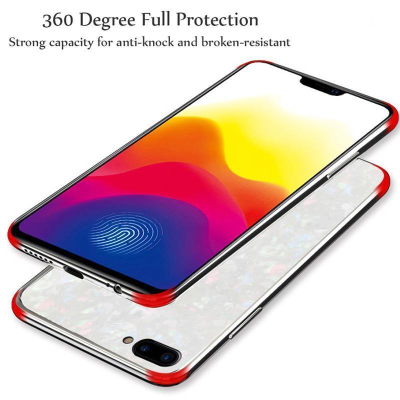 Marble Pattern Luxury Tempered Glass Back Case For Oppo F9