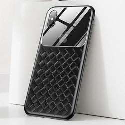 iPhone X Baseus Tempered Glass Grid Weaving Case