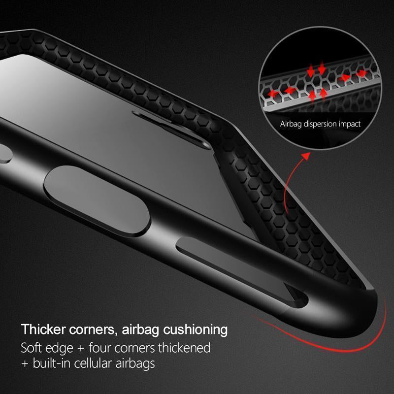 Original Black & Red Tempered Glass Case For iPhone 7/8, 7/8 Plus
