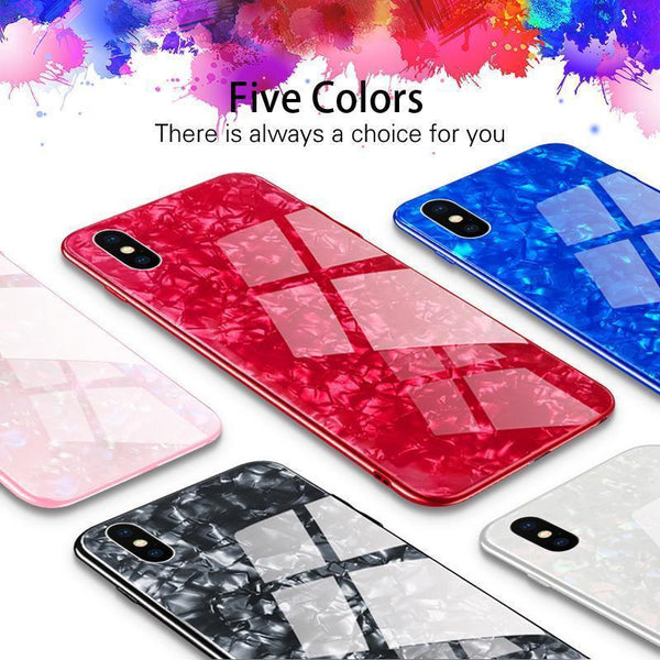 iPhone XS Marble Pattern Luxury Tempered Glass Back Case