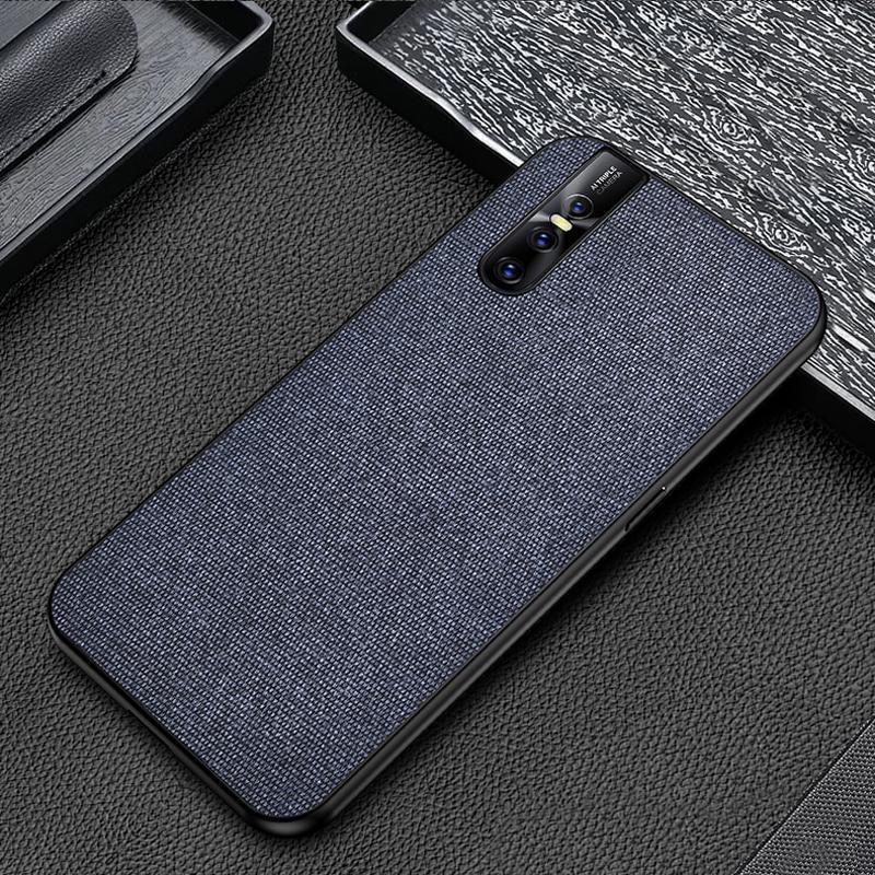 Vivo V15 / V15 Pro Luxury Silicone Edge+Hard Cloth Texture Case