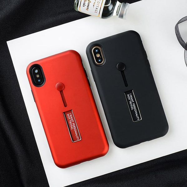 iPhone X / XS Max Luxury Stealth Bracket Ring Holder Personality Case