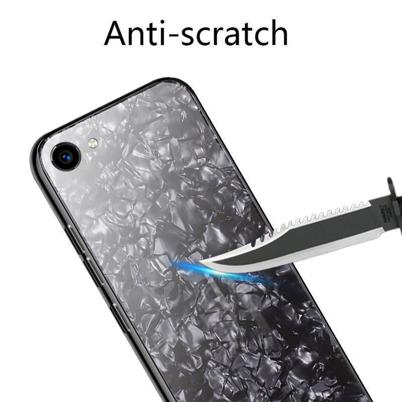 Tempered Glass Magnetic Adsorption Marble Case for iPhone 6, 7, 8