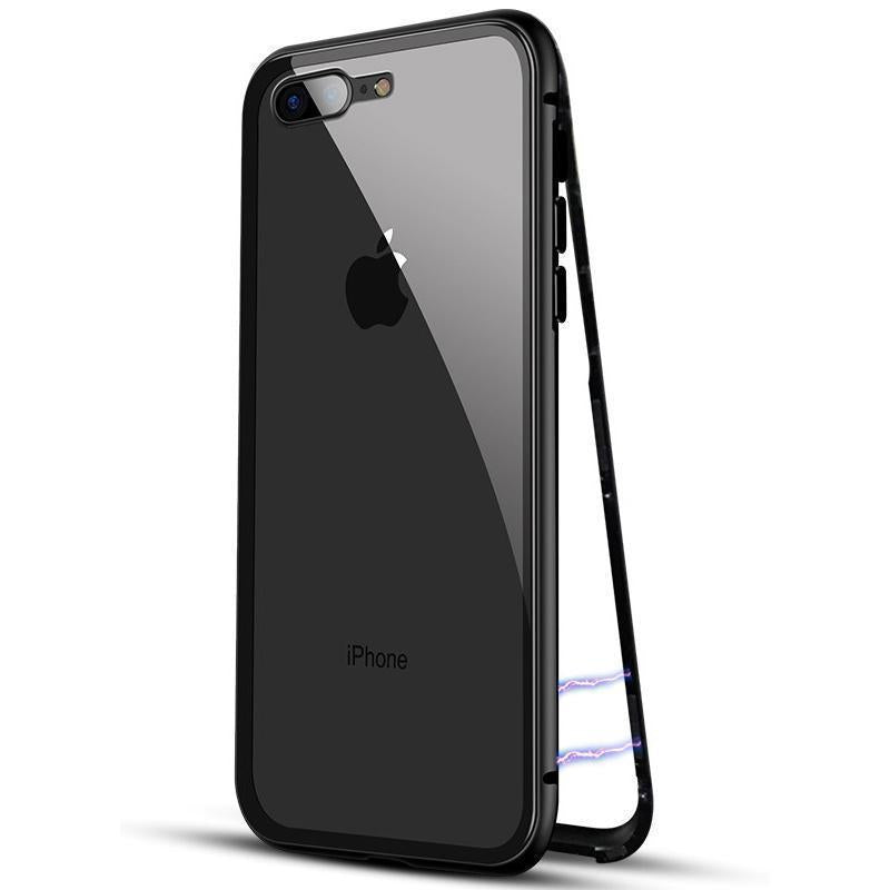 Tempered Glass Magnetic Adsorption Phone Case for iPhone 6, 7, 8