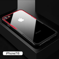Original Black & Red Tempered Glass Case For iPhone 7/8, 7/8 Plus