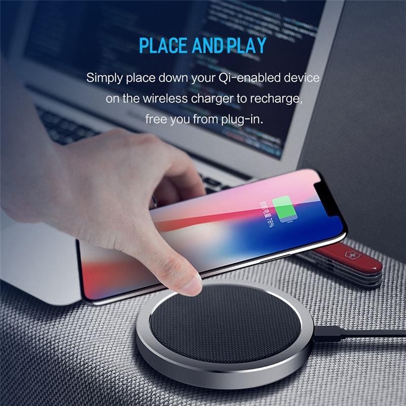 ROCK W4 Qi Wireless Fast Charging Disk Charger for iPhone Samsung