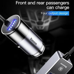Baseus 4 USB Fast Car Charger For iPhone Samsung