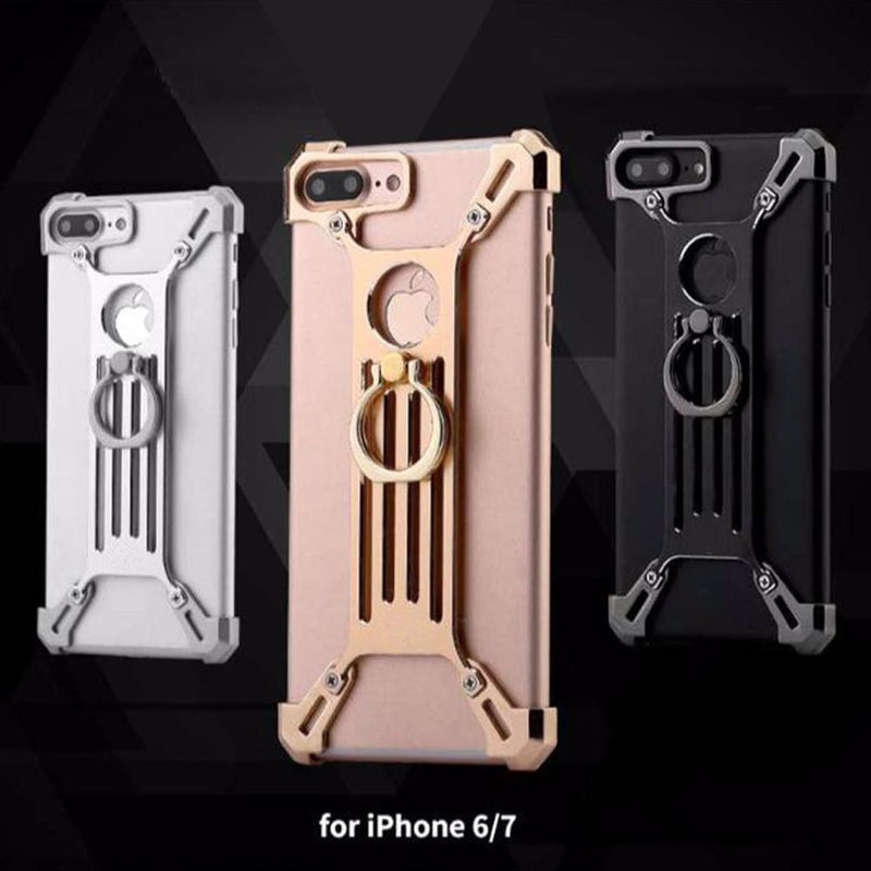 Creative Metal Bumper Zinc Alloy Protective Case with Ring Bracket