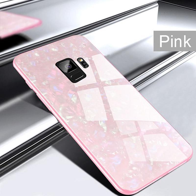 Tempered Glass Marble Pattern Case for Galaxy S9/ S9 Plus