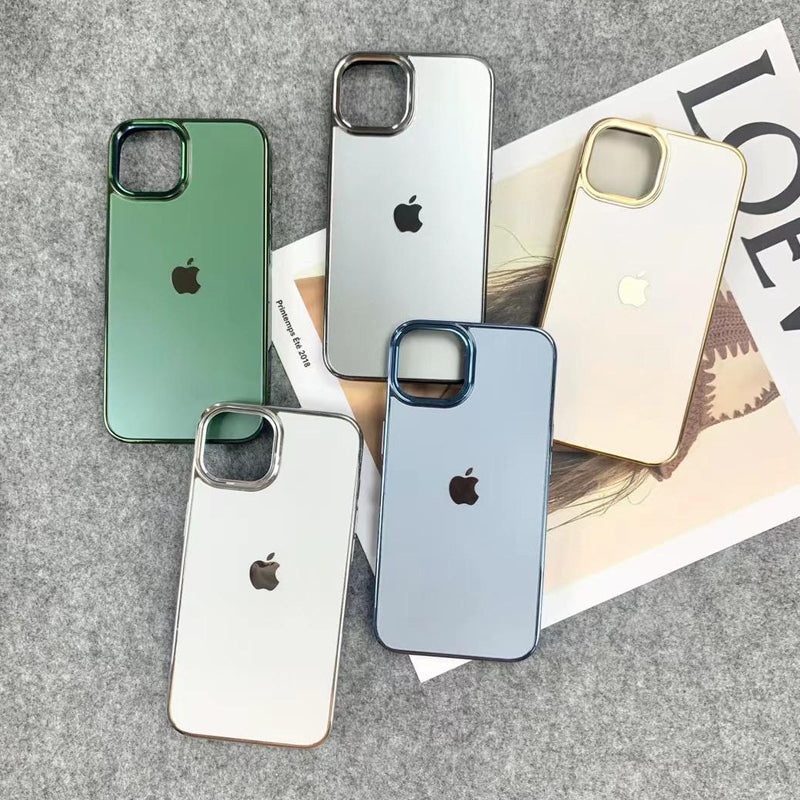 iPhone 13/14 Series Matte Chrome Phone Case with Camera Protection