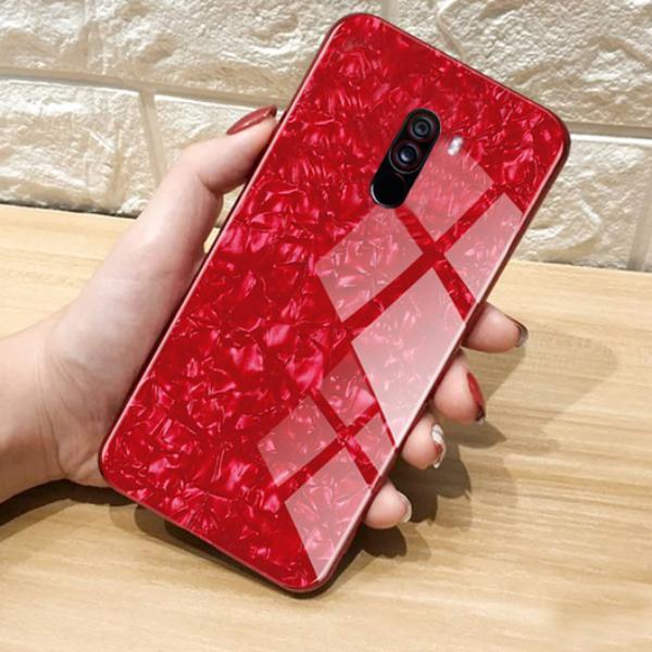 Luxury Marble Pattern Tempered Glass Case for Mi Poco F1