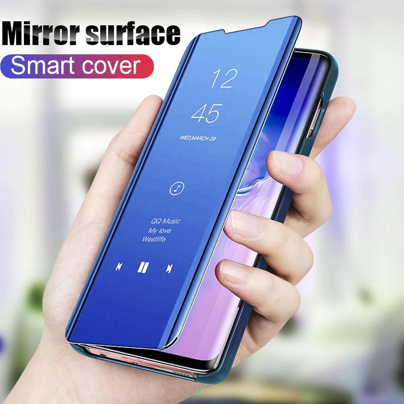 iPhone 11 Series (4-IN-1 COMBO) Mirror Clear Flip Non Sensor Case + Earphone Pouch + Type-C OTG Adapter + USB Cable