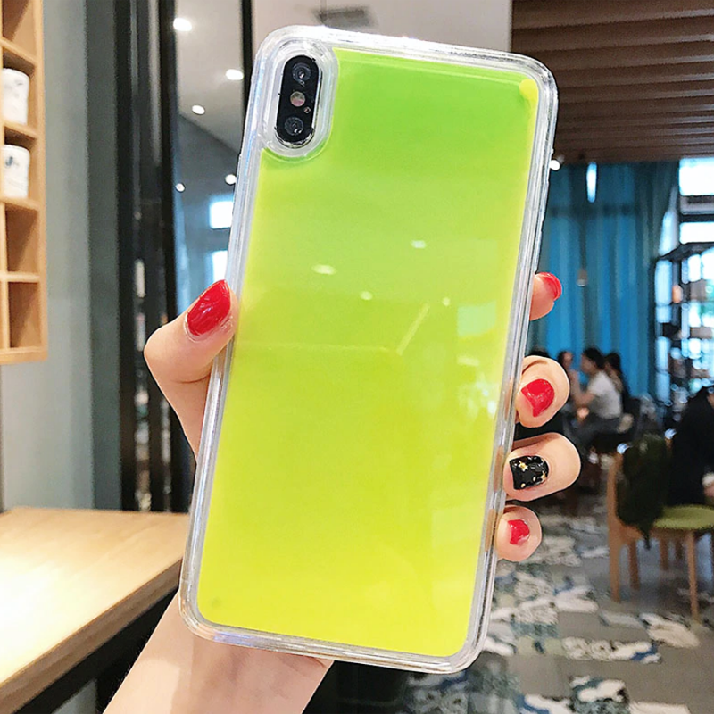iPhone X Series Neon Sand Liquid Glow Protective Case