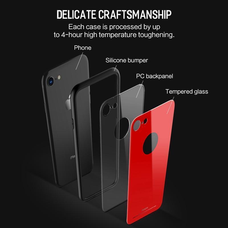 ROCK Brilliant Series Glass Protection Case for iPhone 8, 8 Plus
