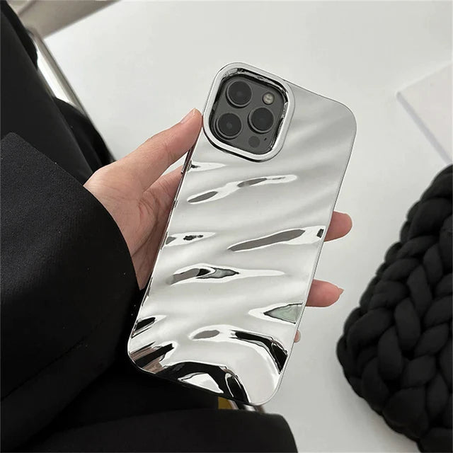 iPhone 14 Series Luxury Fashion Wave Plating Case