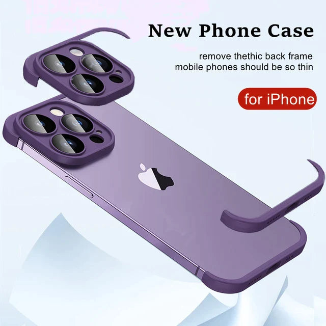 iPhone 12 Series Frameless Bumper with Glass Lens Protector