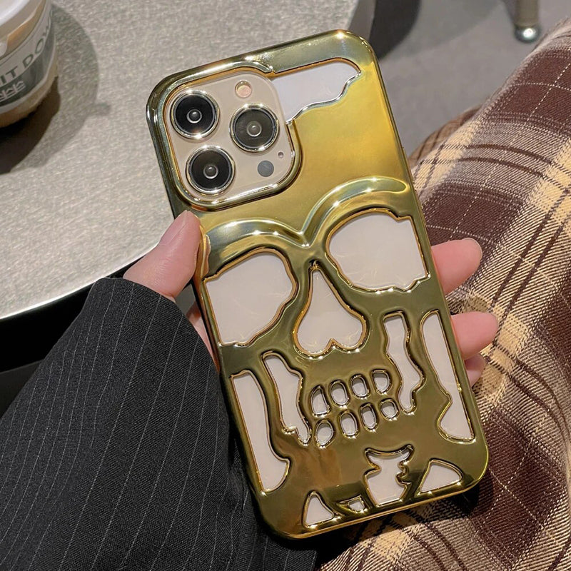 iPhone 14 Series New Electroplating Unique Skull Phone Case