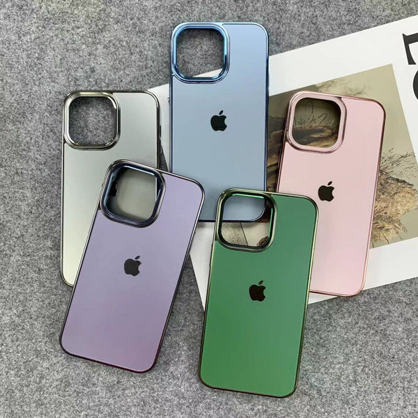 iPhone 14 Series Matte Chrome Phone Case with Camera Protection
