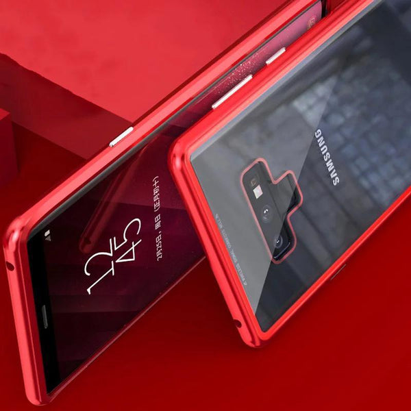 LUPHIE Double Sided Aluminum Metal Glass Case for Galaxy Note 9